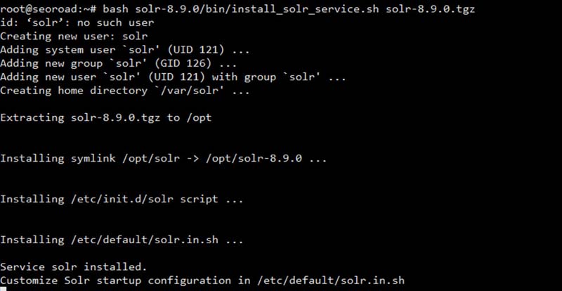  установщик службы Apache Solr